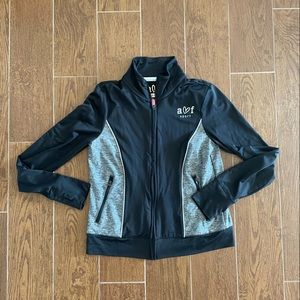 EUC Abercrombie Kids Sport zip up  black athletic jacket 13/14